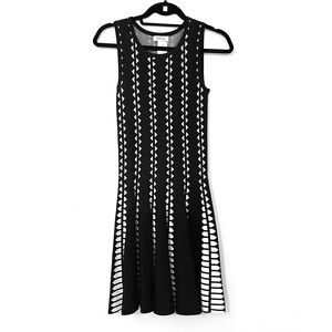 Barneys New York Black and White Geometric Dress